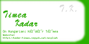 timea kadar business card